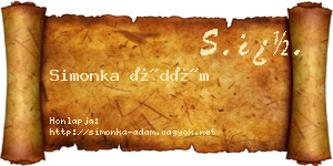Simonka Ádám névjegykártya